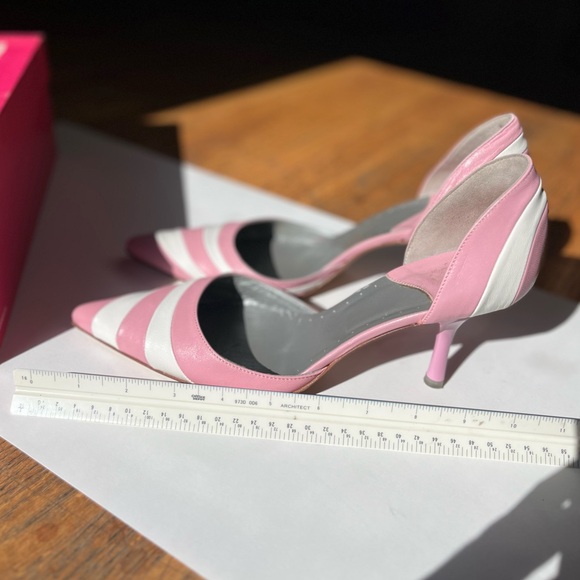 Pink and White Women's Kitten 2” Heels, Size 6 Women - Picture 7 of 8